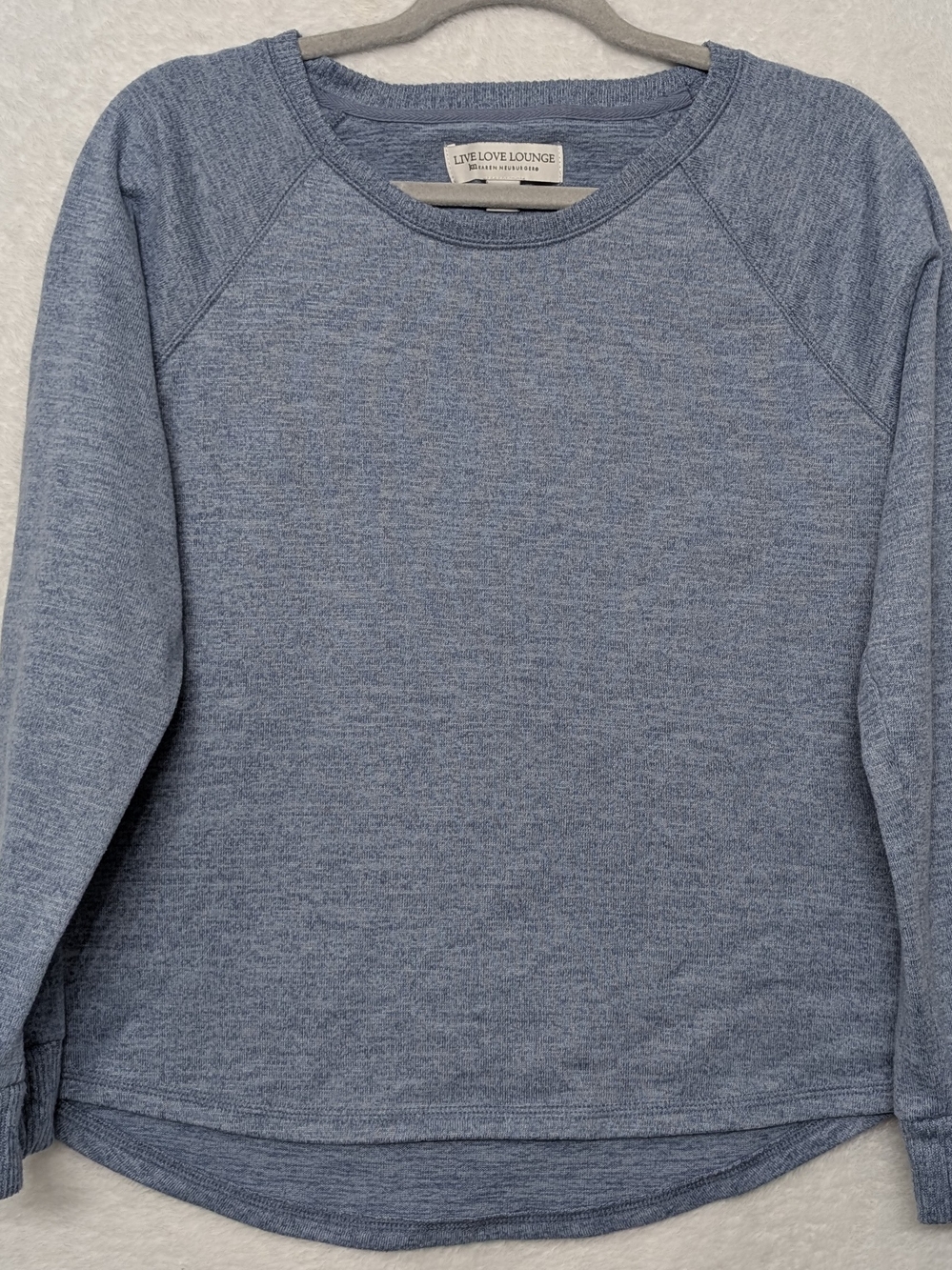 Karen Neuburger Heathered Light Blue Crewneck Pullover